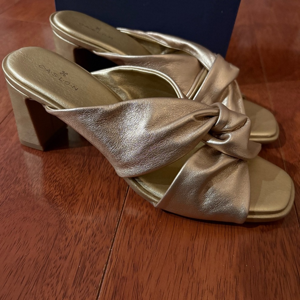 Caslon Gold Sandals with Twisted Detail